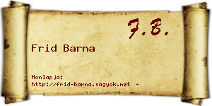 Frid Barna névjegykártya